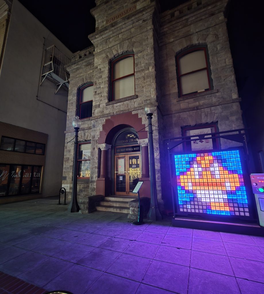 The PF3000 v2 in front of the Goodman Library in Napa, CA